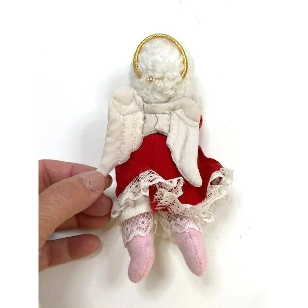 Vintage Annalee Doll Christmas Mrs. Claus Angel Halo Wings‎ Ornament
